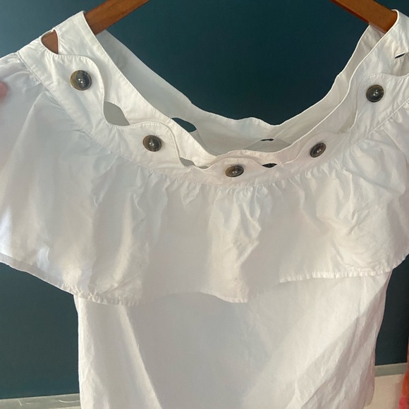 J. Crew Hoax Off The Shoulder Cotton Poplin Blouse - Picture 5 of 10